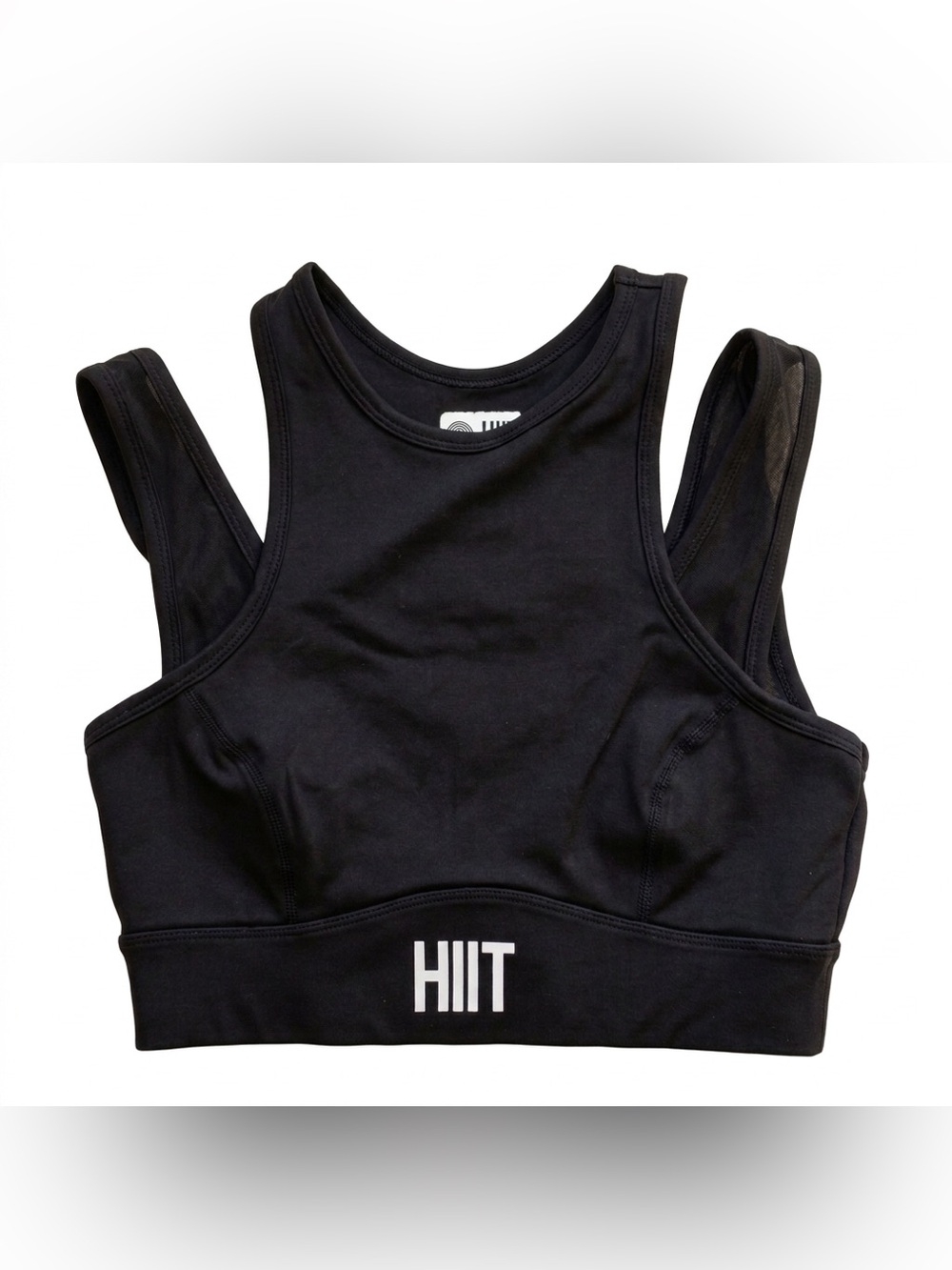 HIIT Activewear Women's Black Sports Bra Mesh Detail Size M